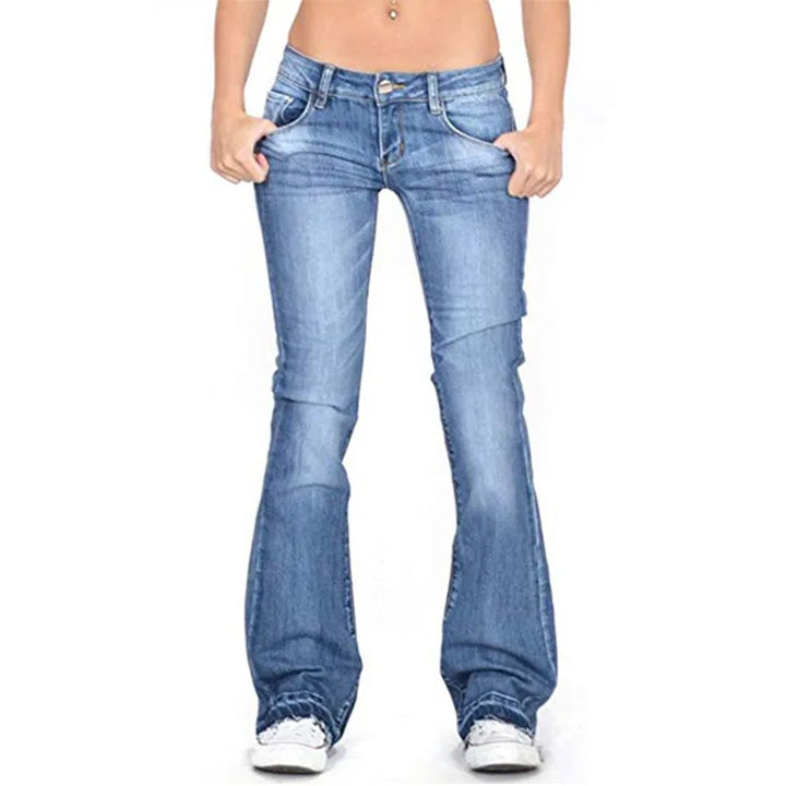 Mune Fashion | Women's Low Rise Flared Jeans: Casual Vintage Skinny Bell Bottom Jeans