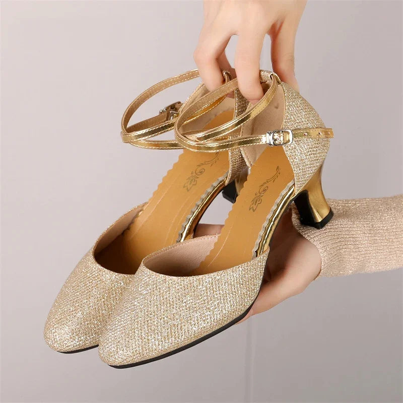 Mune | Elegant Glitter Chic Heels (3 5 Cm) Sandals for Women
