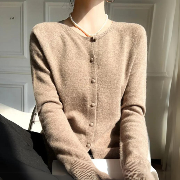 Mune | Women's Pastel Cardigan with Round Neck and Long Sleeves
