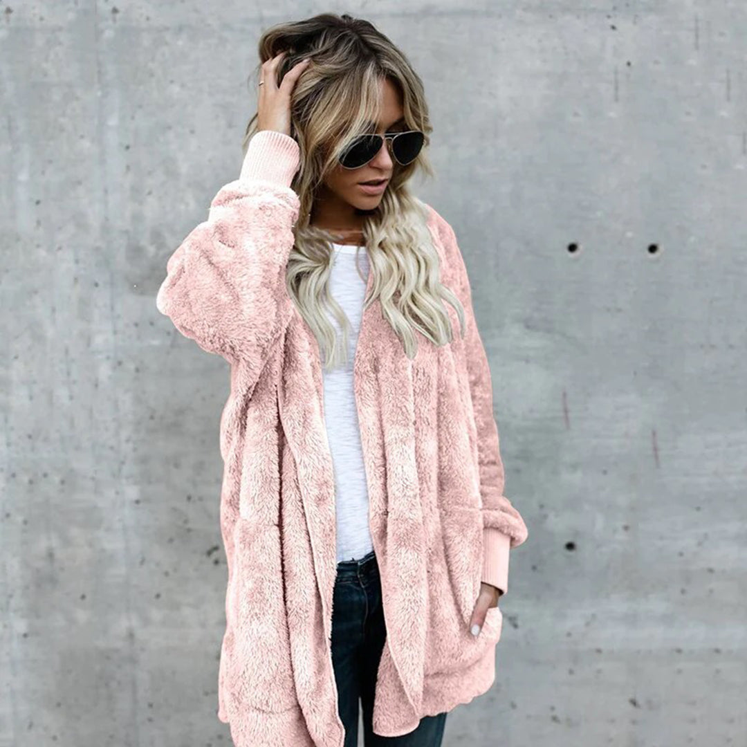 Mune | Women's Elegant Long Cardigan with Long Sleeves Made of Fleece