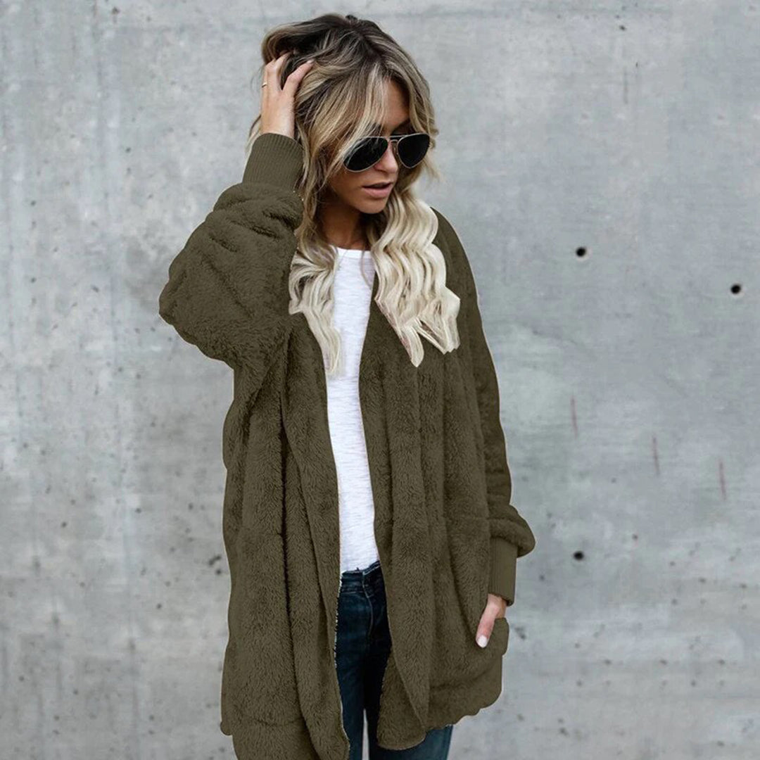 Mune | Women's Elegant Long Cardigan with Long Sleeves Made of Fleece