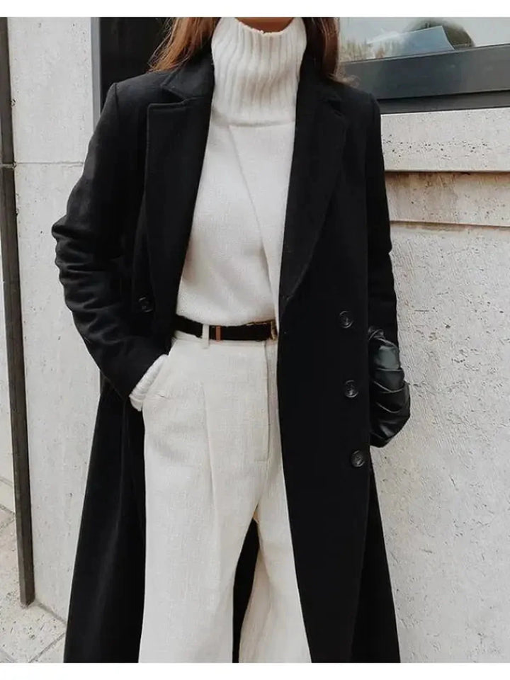 Mune | Tailored Wool Blend Coat with Double Breasted for Women