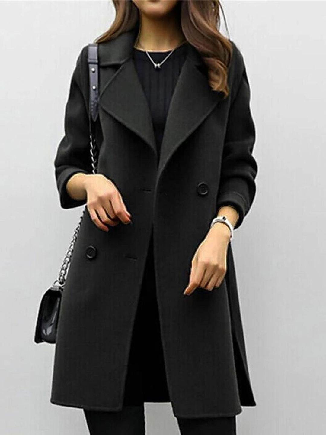 Mune | Tailored Wool Coat For Women with High Collar For Autumn and Winter