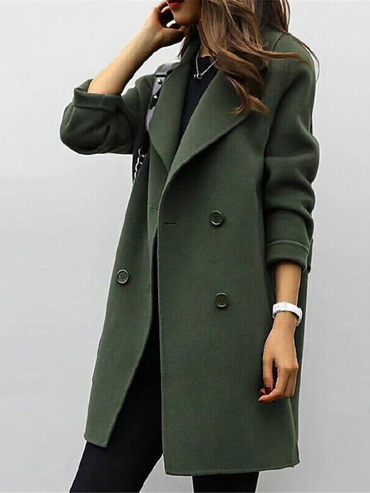 Mune | Tailored Wool Coat For Women with High Collar For Autumn and Winter