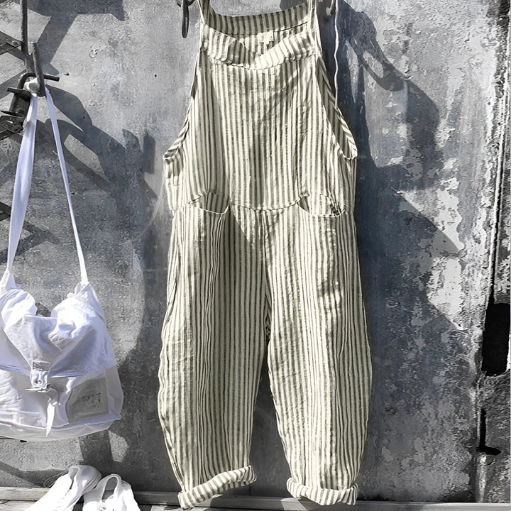 Mune | White Vintage Overalls Unisex Adjustable with Pockets