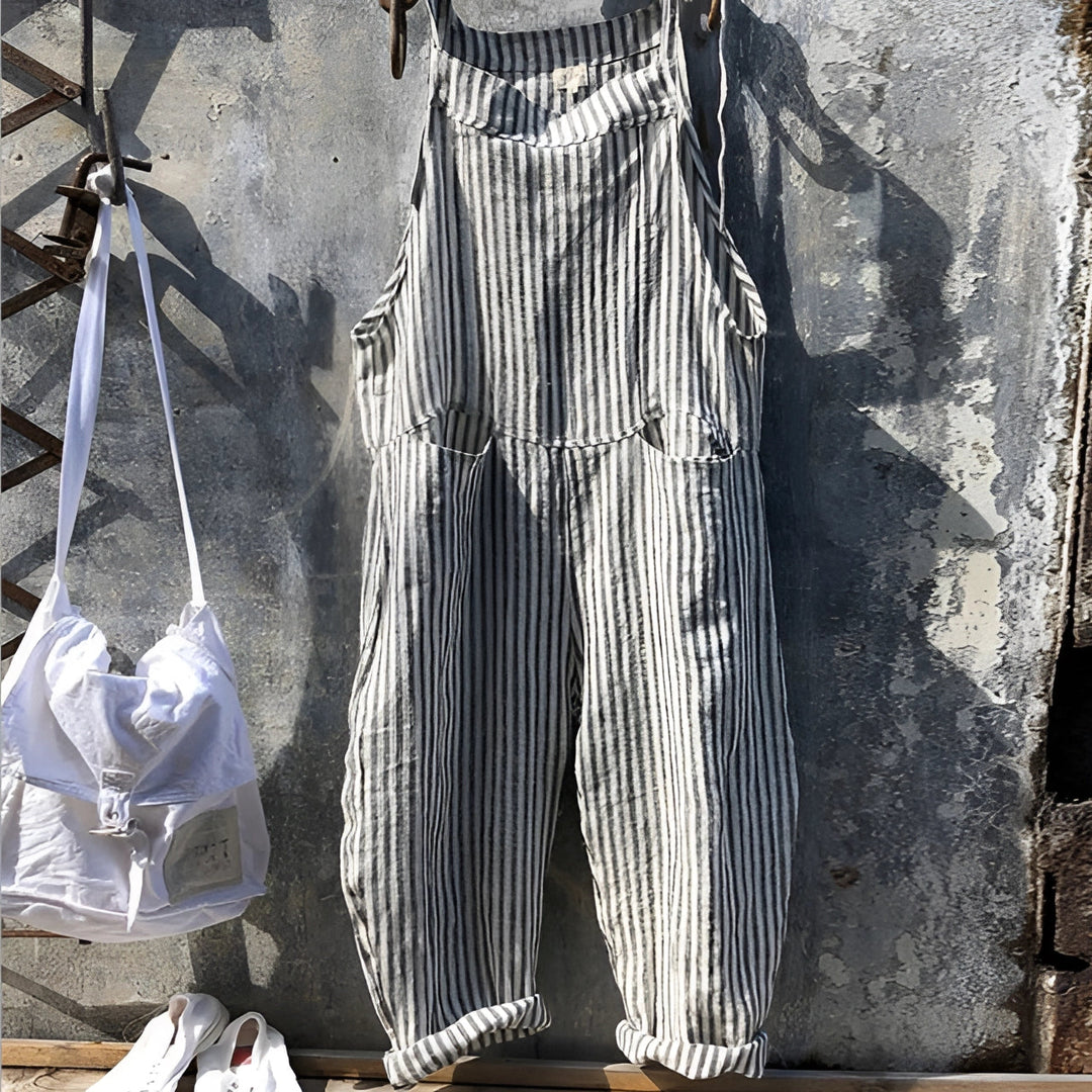 Mune | White Vintage Overalls Unisex Adjustable with Pockets