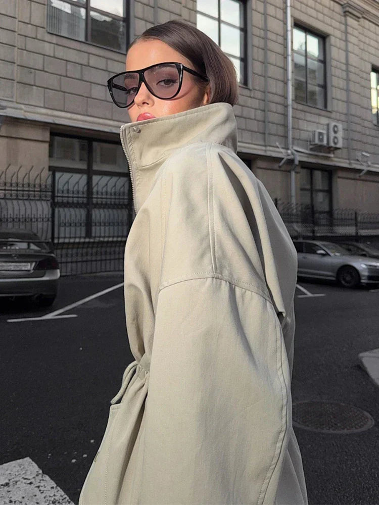 Mune | Trench Coat - Elegant & Comfortable Coat with Tie Belt and Classic Collar for Autumn