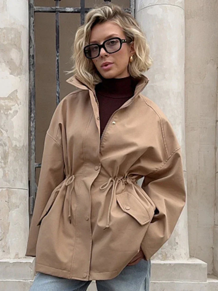 Mune | Trench Coat - Elegant & Comfortable Coat with Tie Belt and Classic Collar for Autumn