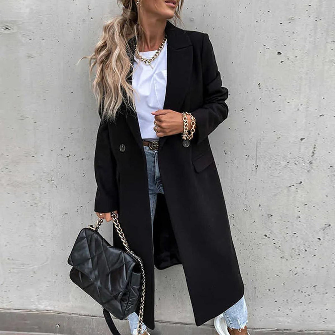 Mune | Trendy Women's Winter Coat with Double Row of Buttons