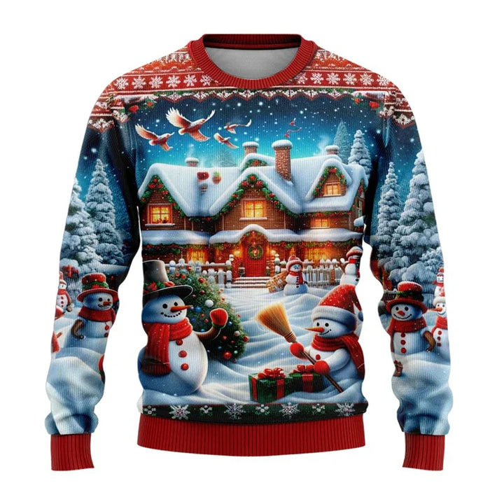 Mune | Christmas Sweater - Unisex 3D Snowman & Santa Design with Comfortable Fit