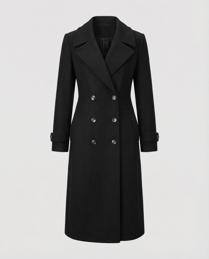 Elegant Double-Breasted Wool Coat