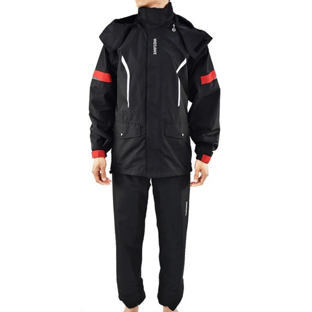 Mune | Men's Motorcycle Rain Jacket Waterproof - Reflective Black/Green S-2XL