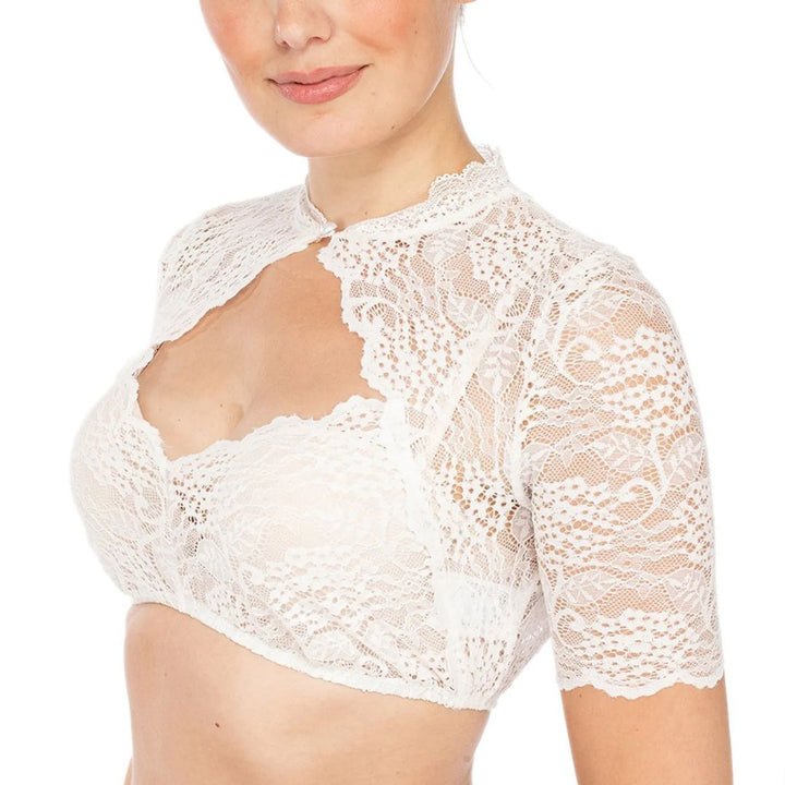 Mune Fashion | Dirndl blouse with lace pattern and seductive neckline for Oktoberfest