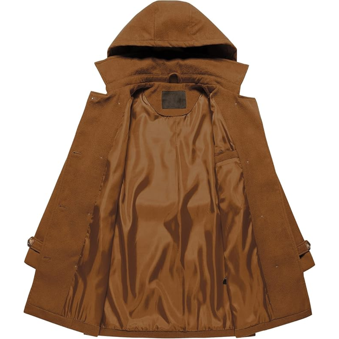 Mune | Quilted Winter Trench Coat with Hood