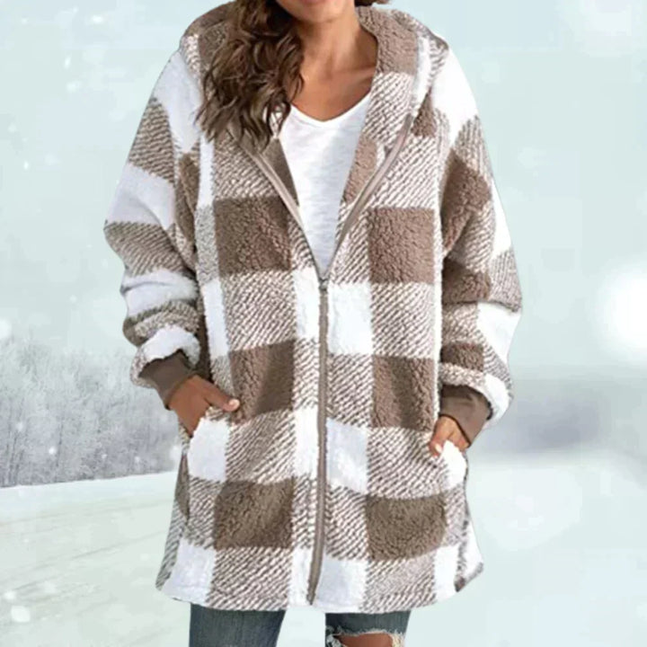Mune | Winter coat with checkered pattern