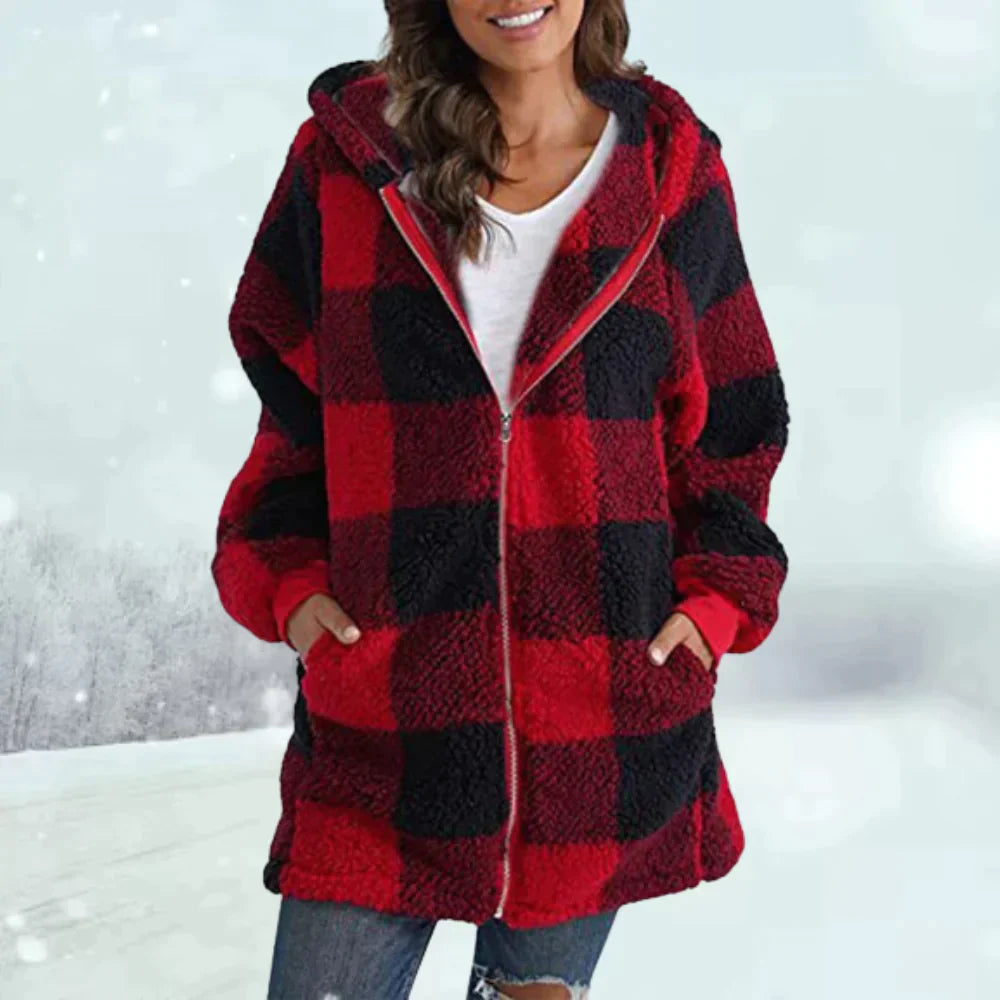 Mune | Winter coat with checkered pattern