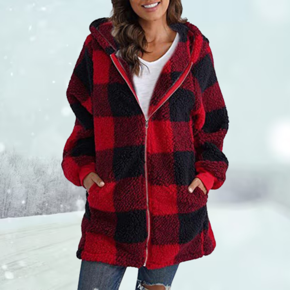 Mune | Cozy checked winter jacket with hood