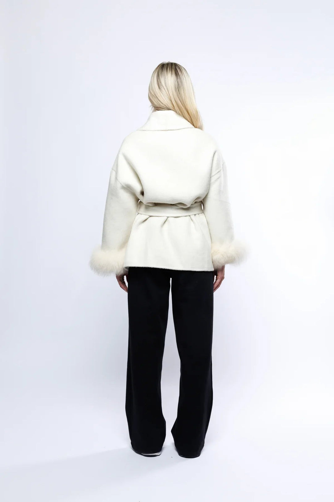 Mune | Women's Wrap Coat with Luxury Faux Fur and Timeless Design
