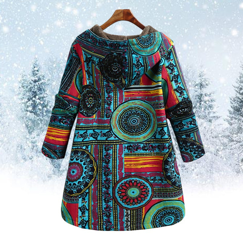 Mune | Bohemian Winter coat with floral print