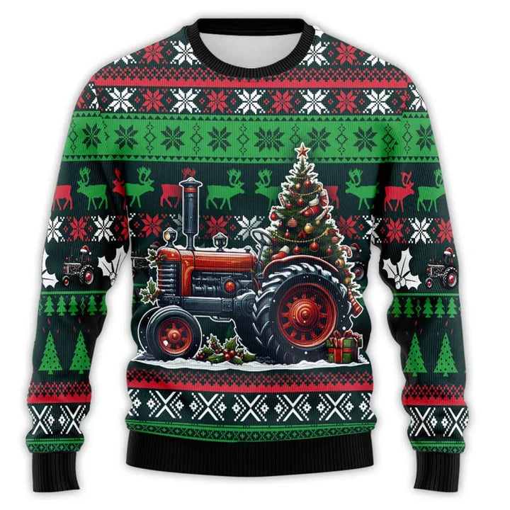 Mune | Christmas sweater with tractor print - Comfortable & festive men's cotton sweater