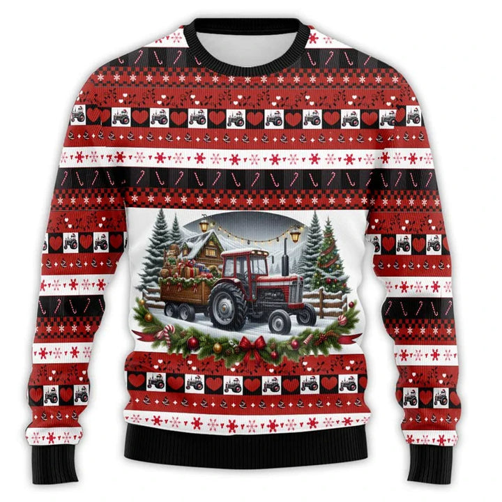 Mune | Christmas sweater with tractor print - Comfortable & festive men's cotton sweater