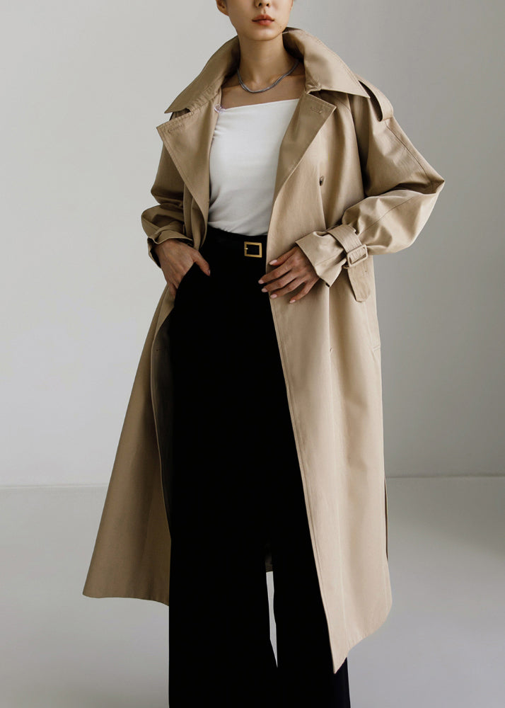 Mune | Women's Trench Coat with Wide Collar and Pockets