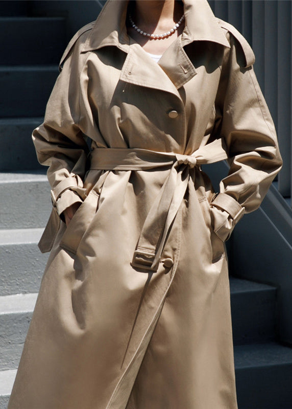 Mune | Women's Trench Coat with Wide Collar and Pockets
