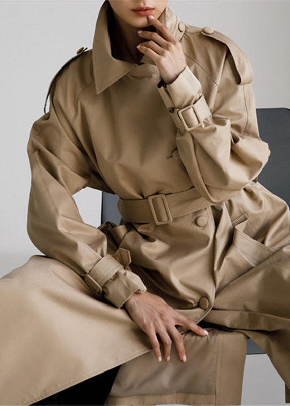 Mune | Women's Trench Coat with Wide Collar and Pockets
