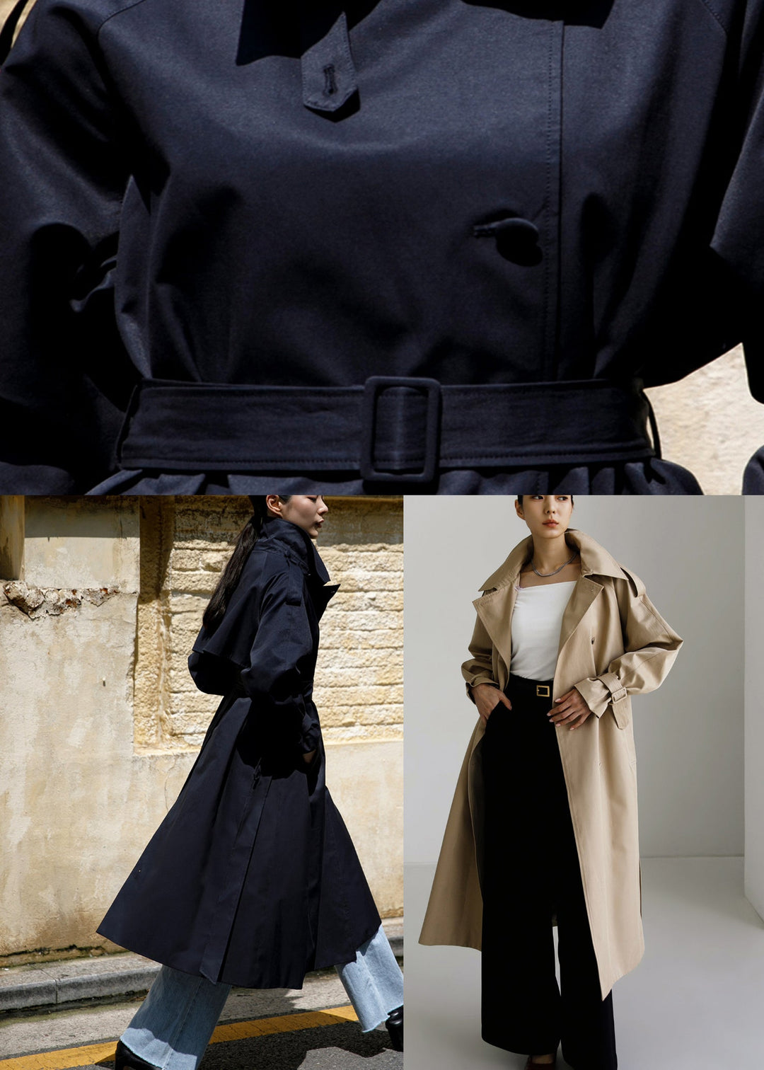Mune | Women's Trench Coat with Wide Collar and Pockets