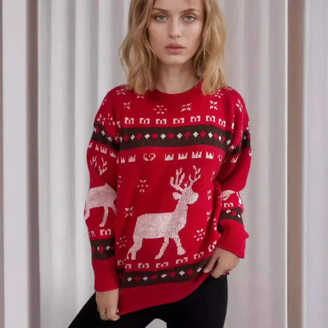 Mune | Fake Christmas Sweater Women Knitted Reindeer Sweater