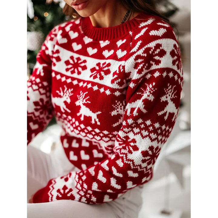 Mune | Christmas sweater for women - Warm & stylish sweater with snowflake print