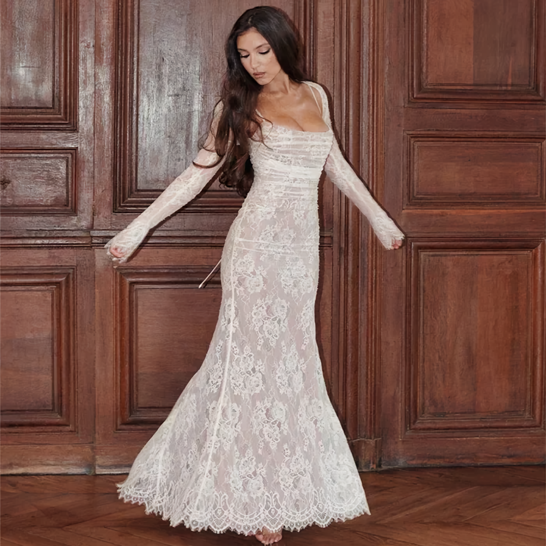 Mune | Maxi dress with lace and straps