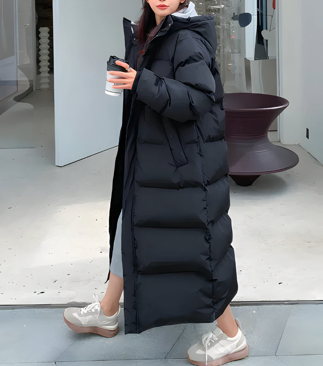 Mune | Long Padded Coat with Hood
