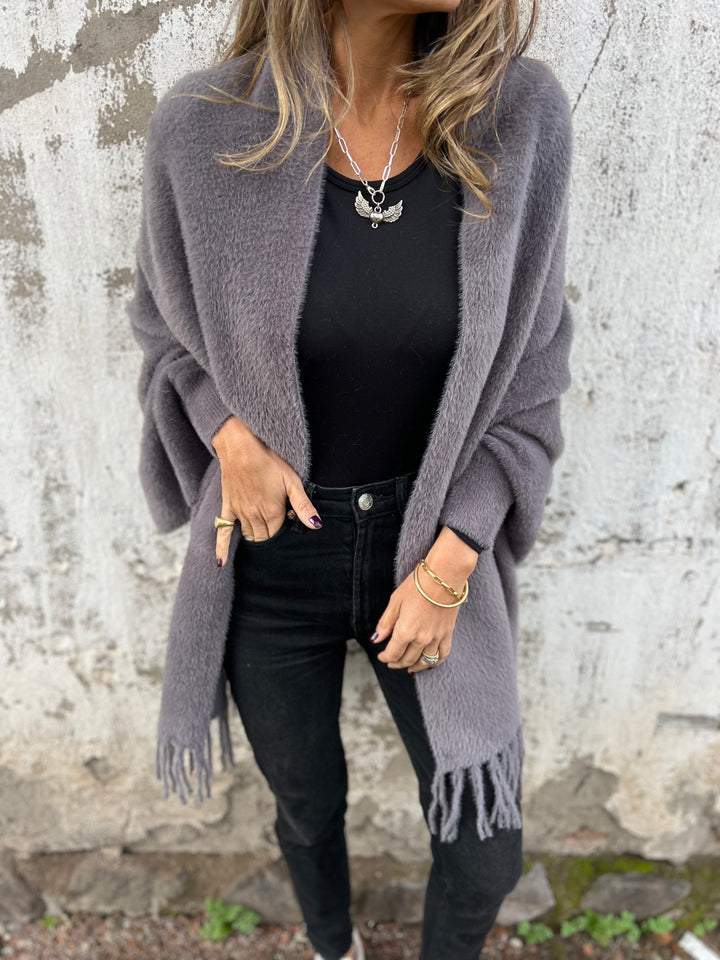 Mune | Women's jacket with fringes - Long women's jacket winter