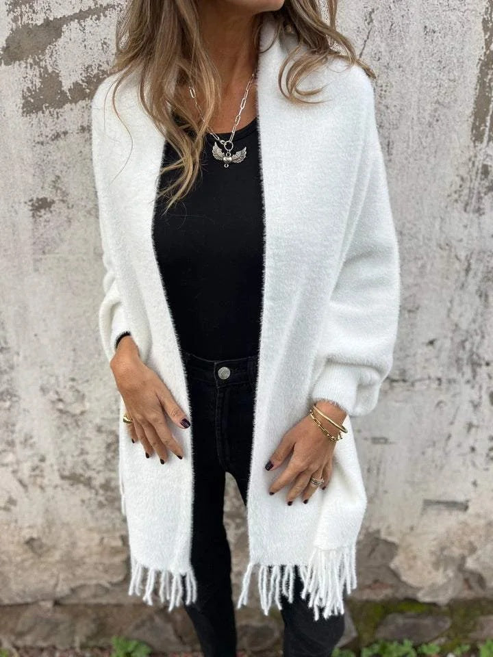 Mune | Women's jacket with fringes - Long women's jacket winter