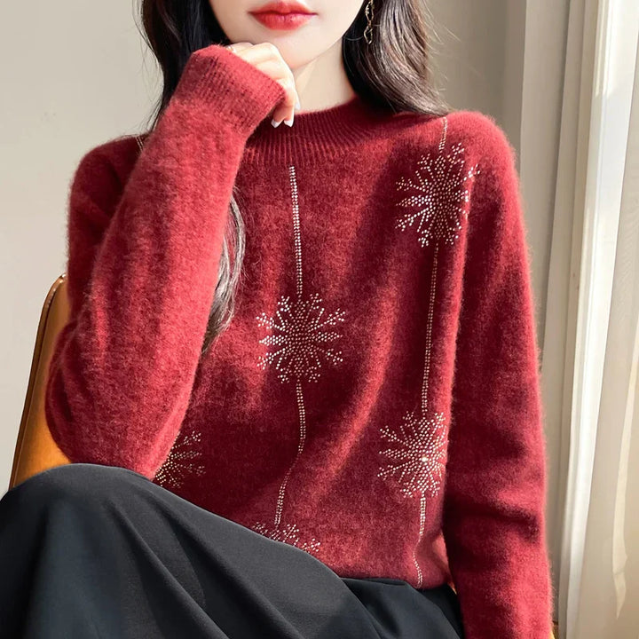 Mune | Women's Sweater - Soft Knit Sweater with Stand-Up Collar & Warm Comfort for Winter