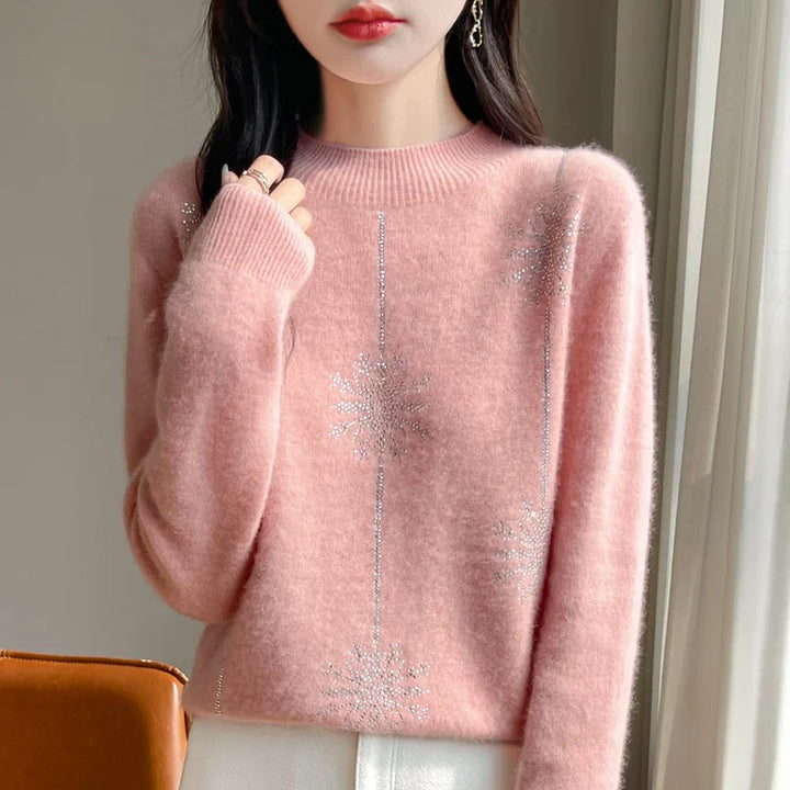 Mune | Women's Sweater - Soft Knit Sweater with Stand-Up Collar & Warm Comfort for Winter