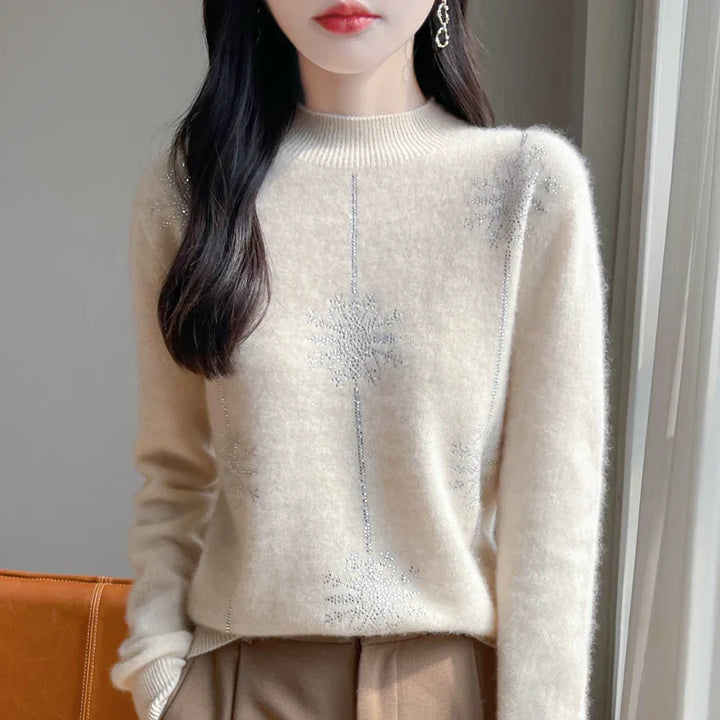 Mune | Women's Sweater - Soft Knit Sweater with Stand-Up Collar & Warm Comfort for Winter