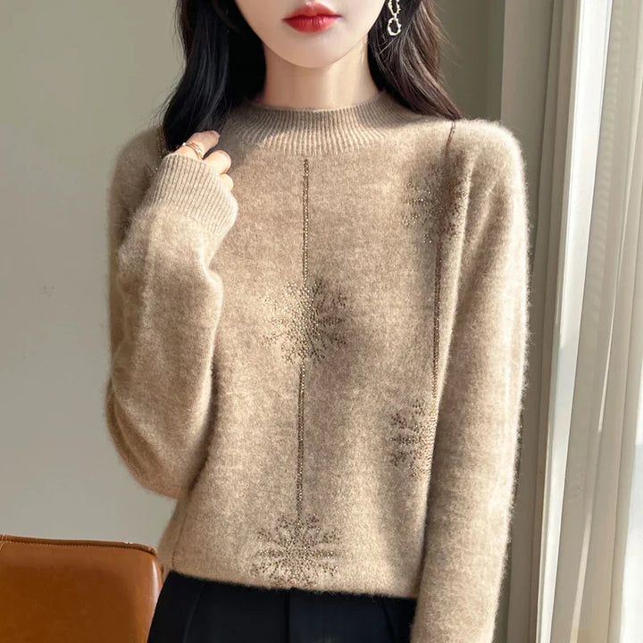 Mune | Women's Sweater - Soft Knit Sweater with Stand-Up Collar & Warm Comfort for Winter
