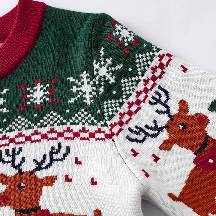 Mune | Kids pullover with deer print - Soft & warm knitted pullover for boys and girls