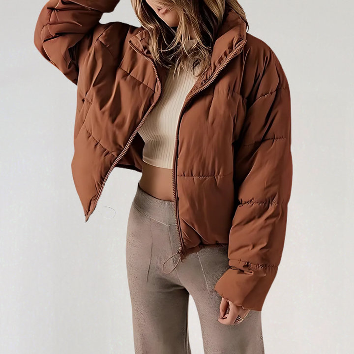 Mune | Women's Warm Puffer Jacket with Zipper and High Collar
