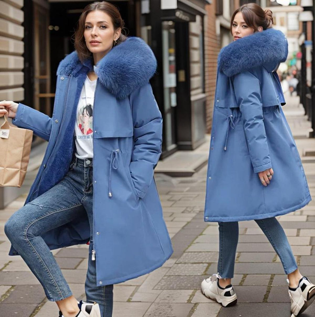 Mune | Water-repellent quilted coat with faux fur hood