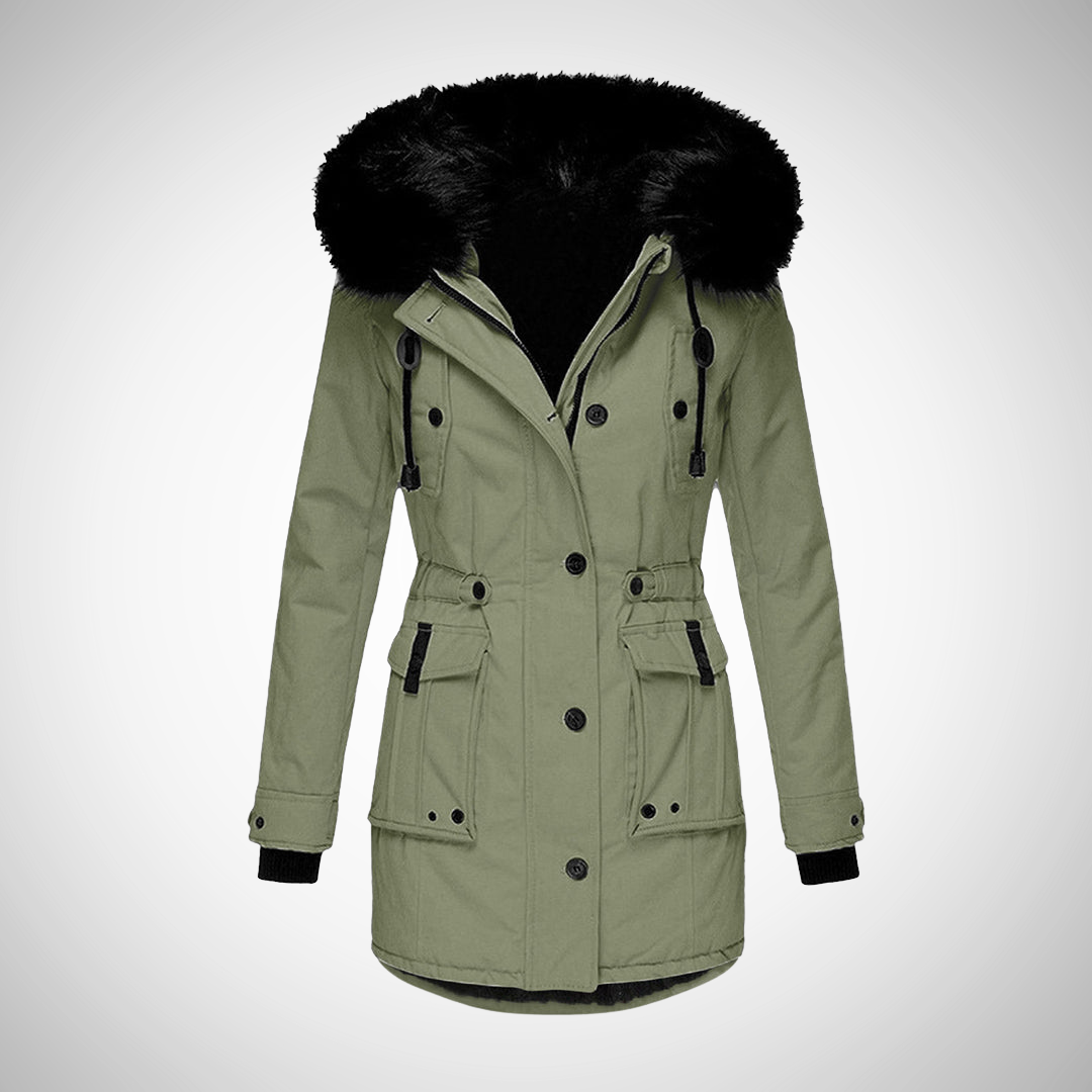 Mune | Women's Waterproof Padded Winter Jacket with Hood and Fur Trim