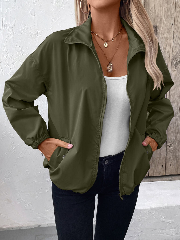 Mune | Women's Waterproof Rain Jacket with Zipper and High Collar