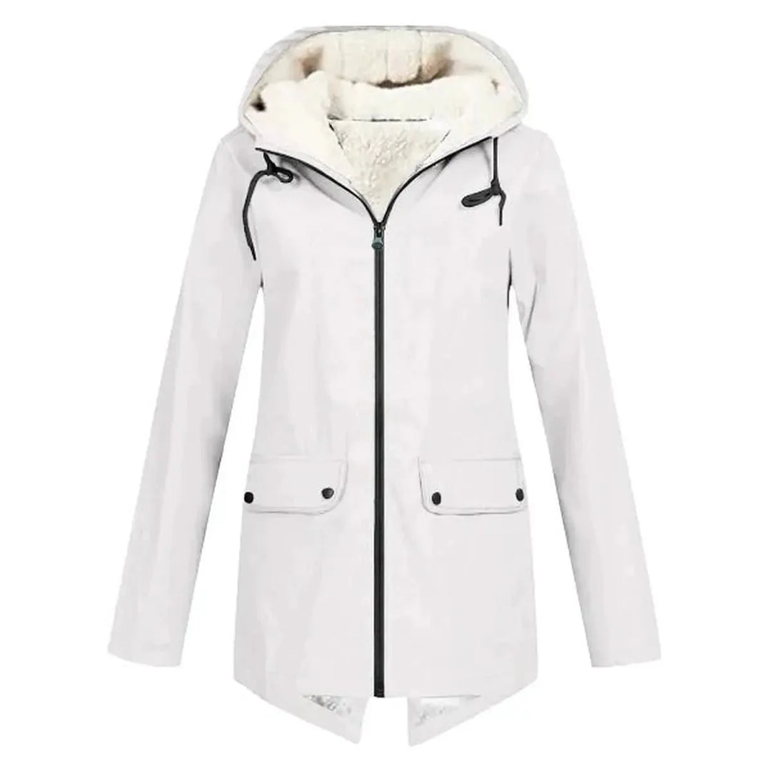 Mune | Waterproof Hat Trench Coat with Fleece Lining