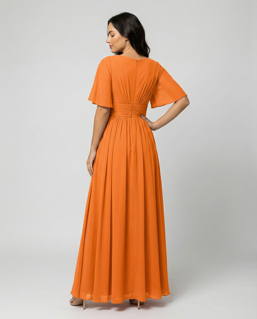 Mune Fashion | Dress Flowing V-Neck Chiffon Dress for Women