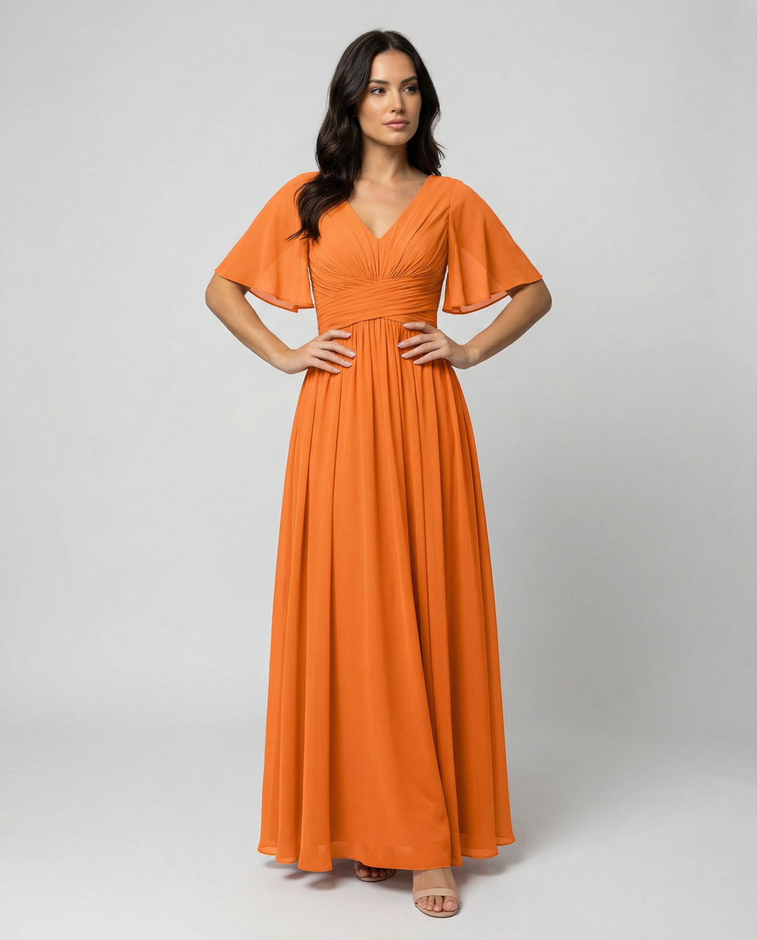 Mune Fashion | Dress Flowing V-Neck Chiffon Dress for Women