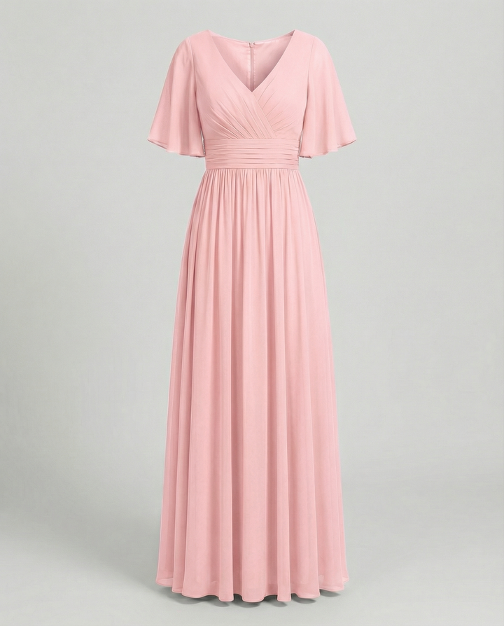 Mune Fashion | Dress Flowing V-Neck Chiffon Dress for Women