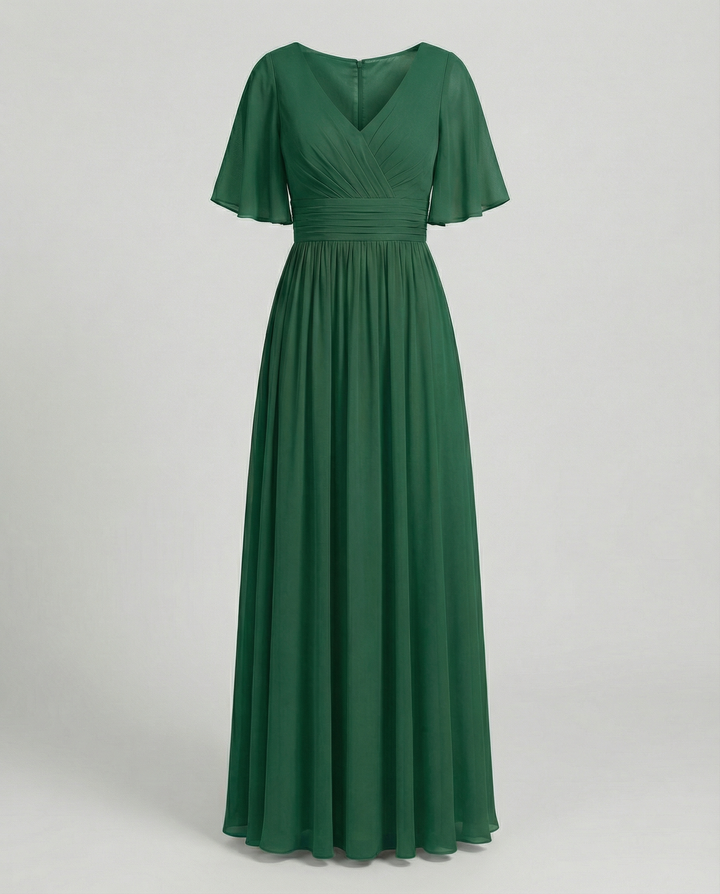 Mune Fashion | Dress Flowing V-Neck Chiffon Dress for Women