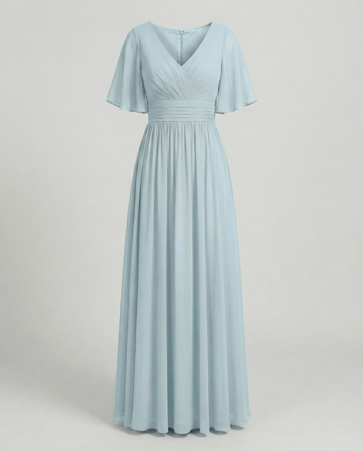 Mune Fashion | Dress Flowing V-Neck Chiffon Dress for Women